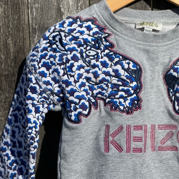 Kenzo Kids Sweatshirt Embroidered Lion & Tiger For Girls - Picture 6 of 6